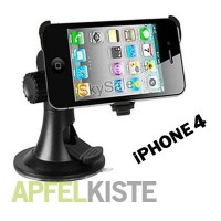 iPhone 4 4G 4S KFZ Halter Fest - Schwarz