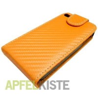 Hochwertiges Carbon Hard Case für iPhone 4 4G 4S - Orange