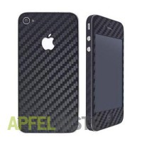 iPhone 4 4G 4S Carbon Sticker Set - Schwarz 